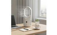 Adjustable Speeds Bladeless Desk Fan Rechargeable USB Powered Fan Personal Cooling Device for Students, Bedroom, Office