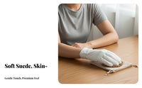 Soft & Lint-Non-Linting Wenwan Patina Gloves Breathable Deerskin Polishing Gloves Adjustable Wrist Strap for Collectors Handlers, Storage