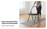 Alignment-Focused Practice Chair Foldable Traditional Auxiliary Chair Portable Stretching Exercise Assistance Stool for Beginners, Seniors, Home Gym