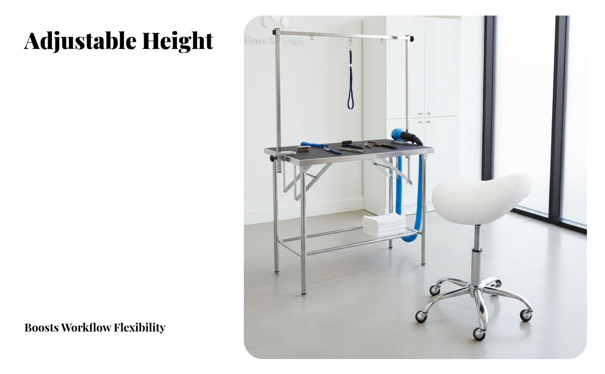 Heavy-Duty Base Ergonomic Saddle Stool Simple Assembly Rolling Saddle Chair Adjustable Height Swivel Stool for Pet Groomers, Beauticians, Technicians, Salon, Medical Office, Studio, Workshop