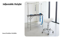 Heavy-Duty Base Ergonomic Saddle Stool Simple Assembly Rolling Saddle Chair Adjustable Height Swivel Stool for Pet Groomers, Beauticians, Technicians, Salon, Medical Office, Studio, Workshop