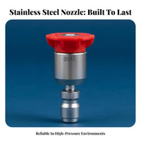 Stainless Steel 1/4 Inch Quick Connect Spray Nozzle Color Coded Tips 360 Degree Rotating Nozzle Tip Rust and Wear Resistant