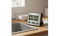 Twin Channel Kitchen Timer Portable Large Display Cooking Timer for Cooks, Chefs