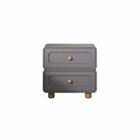 Streamlined Contemporary Design 2-Drawer End Table space-saving Size Nightstand Rounded Corners Storage Cabinet Multi-Purpose for Apartment Dwellers, Homeowners, Bedroom, Small Spaces, Dorm Room, Entryway