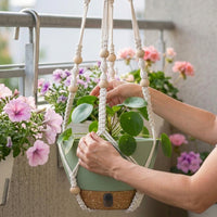 Plant Pots and Hanging Basket for Indoor Plants, Tapered Round Flower Pots for Outdoor Plants, Hanging Plant with Chains and Pot Drainage Holes