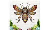 Metal Bee Wall Art Effortless to Hang Honeybee Wall Decor Indoor Outdoor Use House Decoration for Bedroom, Office