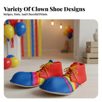 Clown Shoes Colorful Design Clown Shoe Covers Bright Colors Oversized Shoe Covers for Entertainers, Adults, Carnivals, Stage Performances, Halloween