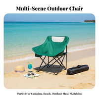 space-saving Lightweight Camping Chair Easy Setup Low-Slung Moon Chair Folding Seat for Art Students, Beach& moveers, Sketching, outsidedoor dining, Fishing, rearyard