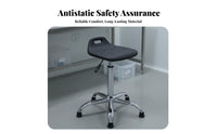 Thick Cushi Single D Seat Anti-Static Workstation Stool Strong Load-Bea Circular Adjustable Swivel Stool Water and Oil Proof Commercial Seating Easy to Assemble for Factory Workers, Home Office Users, Workstation Oratory, Clean Room, Workshop