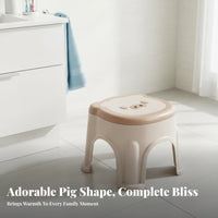 Sturdy Construction Curved Seat Sitting Stool adaptable Household Furniture low-height Footrest Stable Four-Leg Design for Children, Adults, household users, Living Room, Entryway, Bedroom