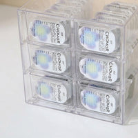 Lens Storage Box, 6 Compartment Clear Organizer, Desktop for Vanity Table, Multi Case