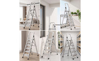 Aluminum Step Ladder with Anti-Slip Treads Sturdy Foldable Household Ladder Space-Saving Folding Step Stool Long-Lasting for Homeowners