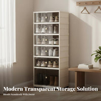 Dustproof Clear Shoe Storage Box Dust-Proof Foldable Shoe Cabinet Easy Assembly Installation-Effortless for Sneakerheads, Apartment Dwellers, Families, Entryway, Hallway, Bedroom, Living Room