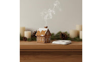 Holiday Cabin Scent Holder Festive Gift Gingerbread House Scent Burner Detailed Craftsmanship Christmas Cabin Censer for Tabletop, Shelf