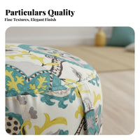 Vintage and elegance Round serpentPrint Pouf adaptable Mandala Pillow with fringed tasselss Thick and Comfortable Floor Seating plush feel for Meditators, stretching Practitioners, Adults, Bay area, Living Room, Bedroom, Meditation Space