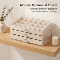 Earring Holder Organizer with Drawers, Velvet Lined Multi Layer Acrylic Storage, Jewelry Gift Box for Earrings and Necklaces, for Women