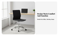 Adjustable Height Armless Drafting Chair Ergonomic Back Support Armless Rolling Chair with Footrest Padded Seat Cushion Office Furniture Easy to Clean for Receptionists, Professionals, Students, Reception Area, Conference Room, Studio, Standing Desk Setup