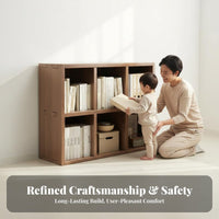 Solid Wood Bookshelf Multipurpose Freestanding Grid Cabinet Cube Storage Organizer Sturdy Construction Open Grid Display Suitable for Families Parents Playroom Study Bedroom