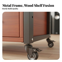 Audio Component Cabinet Heavy-Duty Steel Frame Multi-Tier Audio Component Stand High Weight Capacity Multi-Tier Stereo Rack for Record Collectors