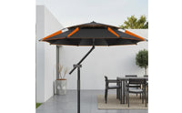 Cantilever Patio Umbrella Black Canopy Rotating Patio Umbrella Foldable 360° Rotation