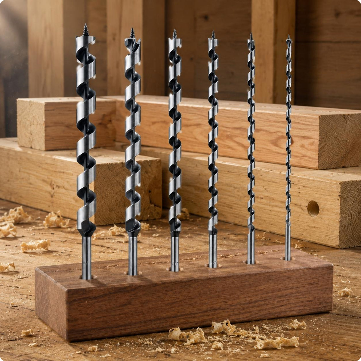 6 Pieces Long Auger Set Spiral Flute Ship Auger Wide Range of Use