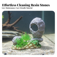 Fish Tank Landscape Stone Realistic Design Simulation Rockery Ornament Freshwater and Saltwater Aquarium Resin Rockery for Bonsai Landscaping