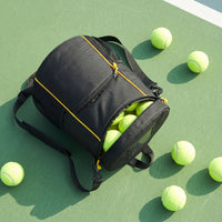 Structured Tennis Ball Bag with Shoulder Strap Handsunrestricted Cylindrical Sports Bag with Pockets Lightweight Versatile for Coaches