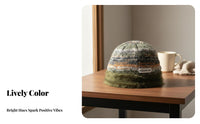 Colorful Knit Bucket Hat Warm Retro Design Fisherman Hat Cute Design Fuzzy cap for Young Adults, Teenagers, Winter, Daily Wear