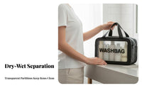 Dry Wet Separation Wash Bag Waterproof Double Layer Makeup Bag Large Capacity