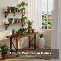 Anti Multi-Tier Ladder Shelf Indoor & Outdoor Use A-Frame Leaning Shelf Floor-Standing Plant Stand Freestanding for Succulent Collectors, Homeowners, Balcony, Living Room, Garden, Bedroom