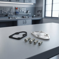 Petrol Pump Block-off Plate with Gasket Aluminum Petrol Pump Block-off Plate Billet-Style