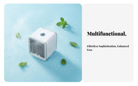 Cool Mist Humidifier Mini Air Cooler Multi-Speed Control Mini Air Conditioner Fan Energy Saving for Office Workers, Students, Dorm Room