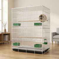 Multi-Layer Breeding Nest with Pull-Out Tray, Multi-Level Aviary Cage, and Medium Bird Viewing Cage for Secure and Cleanable Habitat
