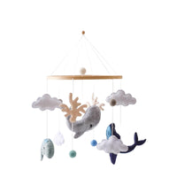 Baby Mobile with Felt Ornaments Ocean-Themed Crib Mobile Hanging for Newborns