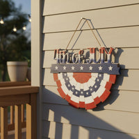 Independence Day Door Hanger Rustic Style Patriotic Door Hanger Easy to Hang Wooden Independence Day Decor for Porch