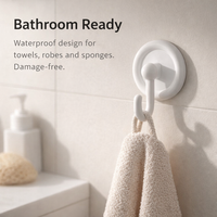 Strong Adhesive Wall Hooks No Drill, Traceless Sticky for Kitchen Storage Heavy Duty Homeowners Organizer, 5kg Weight Capacity