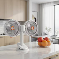 Two-Head Fan Adjustable Double-Head Cooling zoneSaving for Students, Dorm Room, Bedside Table