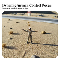 1:64 Scale Aviator Figure Highly Detailed Aircraft Marshaller Figurine Sand Table Aviator Miniature Hand Painted for Collectors