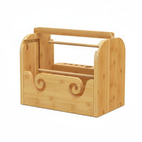 Yarn Stand with Phone Slot Space-Saving Wooden Yarn Holder for Knitters
