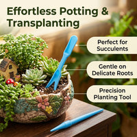 Garden Dibber & Plant Transplanter Set, 2 Pcs Seedling Tools with Ergonomic Composite Handle, Lightweight for Delicate Plant Handling