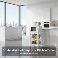Kitchen Storage Cart with Wheels Space-Saving Design Rolling Kitchen Storage Rack Large Capacity Microwave Stand with Baskets for Balcony, Dining Room