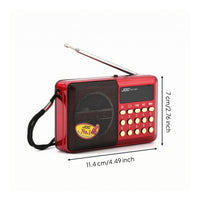 Portable Multiband Radio Push-Button Keypad Portable Frequency Modulation Radio