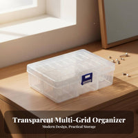 Clear Multi-Grid Storage Case Transparent Design Multi-Grid Storage Box Portable