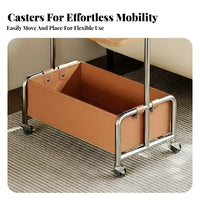 Minimalist Design 2-Tier Trolley Table Mobile Design 2-Tier Rolling Organizer 360° Rotating Wheels Storage Cart Spacious Tabletop for Apartment Dwellers, Homeowners, Away Ice Workers, Living Room, Bedroom, Small Areas, Kitchen