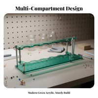 Multi-Hole Fishing Accessories Holder Stable Design 2-Tier Tackle Display Rack Stainless Steel Pillars Acrylic Fishing Rod Stand for Fishermen