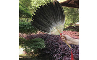Handmade Goose Feather Fan Decorative Feather Fan Traditional Accessory Oversized for Performers, Cosplayers