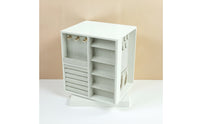 Rotating Jewelry Box Multiple-Drawer Jewelry Storage Box with Hooks Space-Saving Organizer for Girls, Bedroom