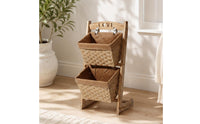 Storage Rack with Baskets Vertical Two-Tier Storage Rack Freestanding Floor-Standing Organizer for Kitchen