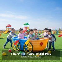 children's Cooperative Play Vehicle Develops Motor Skills children's Playland Rowing Cart Promotes Teamwork 4-Wheel Group Push Vehicle