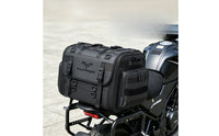 Waterproof Motorcycle Tail Bag Expandable Motorcycle Tail Bag with Rain Cover Semi-Rigid Luggage Large-Capacity for Motorcyclists